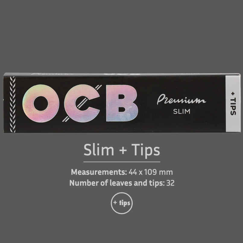 OCB Premium 32 Sheets Rolling Paper & Filter Tips - King Size Slim OCB Premium 32 Sheets Rolling Paper & Filter Tips - King Size Slim