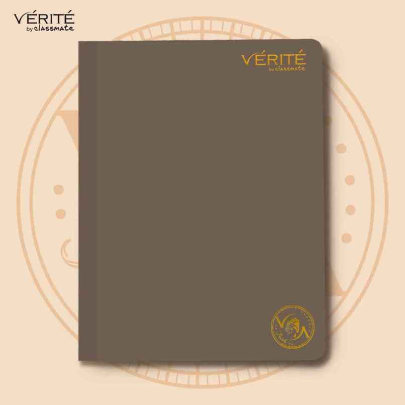 Verite by Classmate | Lay Flat Notebook | Taupe Brown | Size 240 X 180 | Single Line | 120 Pages Verite by Classmate | Lay Flat Notebook | Taupe Brown | Size 240 X 180 | Single Line | 120 Pages