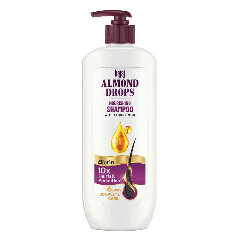 Bajaj Almond Drops Nourishing Shampoo | Almond Milk & Biotin | 10 x Hairfall Reduction Bajaj Almond Drops Nourishing Shampoo | Almond Milk & Biotin | 10 x Hairfall Reduction