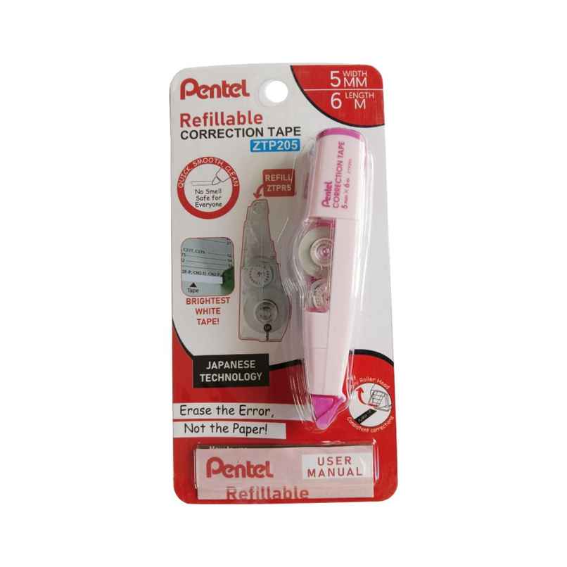Pentel ZTP205 Correction Tape Single Pink Body