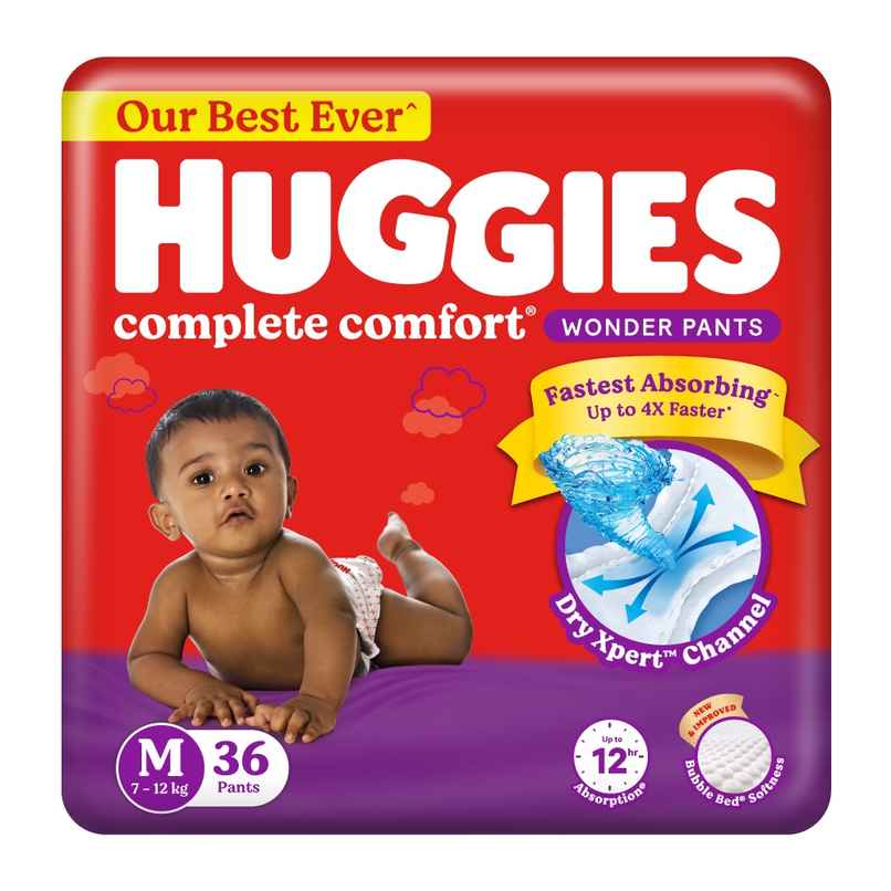 Huggies Complete Comfort Wonder Baby Diapers | Pant Style | M | 36 pcs Huggies Complete Comfort Wonder Baby Diapers | Pant Style | M | 36 pcs