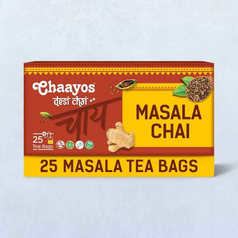 Chaayos Masala Chai Tea Bags-Assam Black Tea with Natural Spices