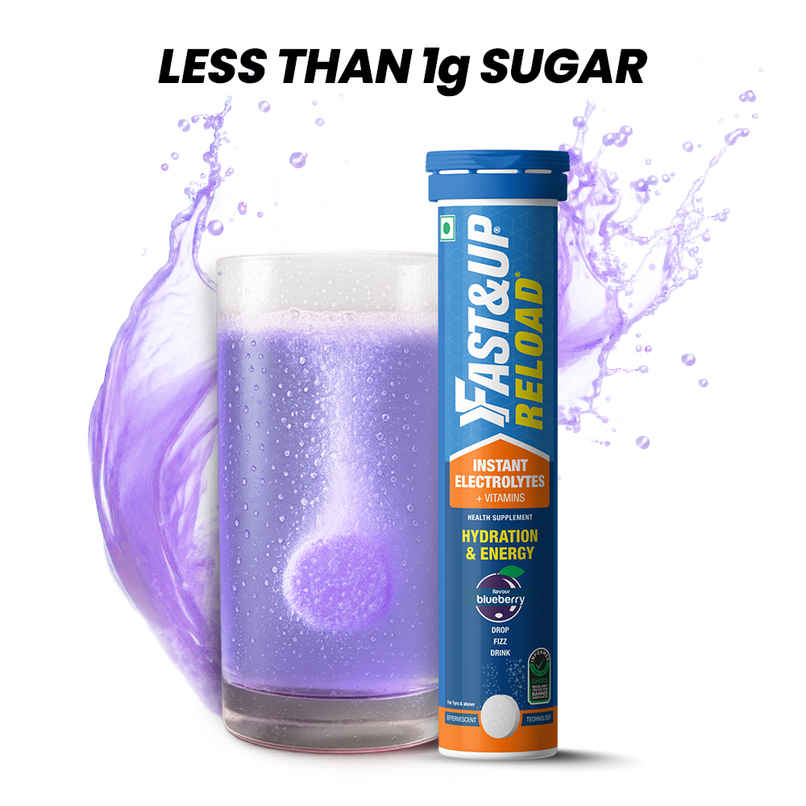 Fast&Up Reload Low Sugar Instant Hydration With 5 Essential Electrolytes | Blue Berry Fast&Up Reload Low Sugar Instant Hydration With 5 Essential Electrolytes | Blue Berry