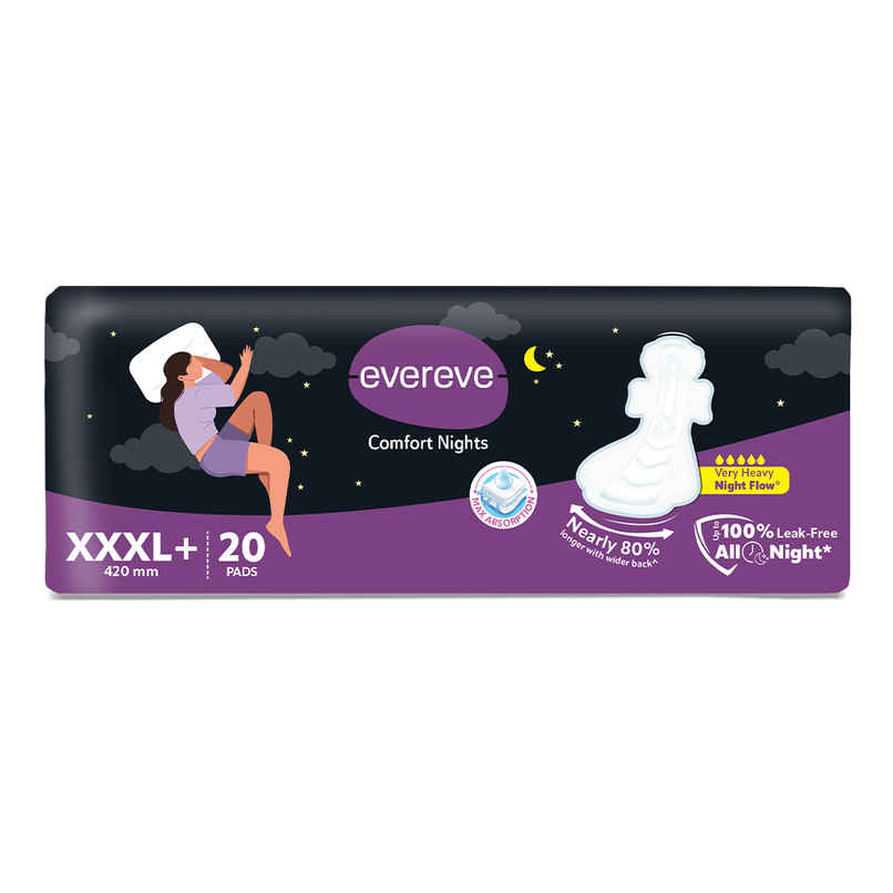 Evereve Comfort Nights Sanitary Pads 3XL | 420mm 60 Longer