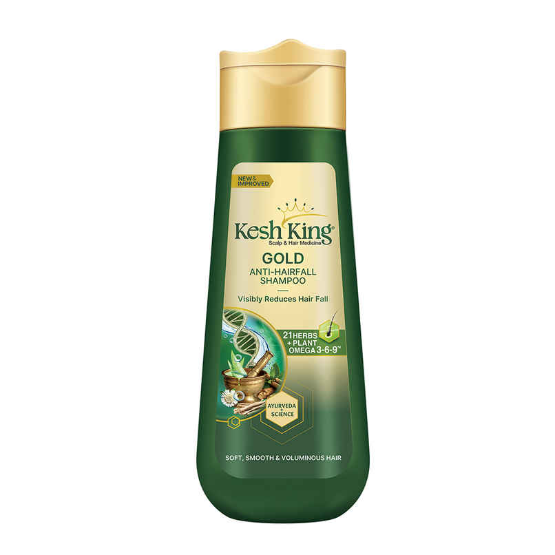 Kesh King Gold Anti Hairfall Shampoo | Reduces Hair Fall, Strengthens & Conditions Hair Kesh King Gold Anti Hairfall Shampoo | Reduces Hair Fall, Strengthens & Conditions Hair