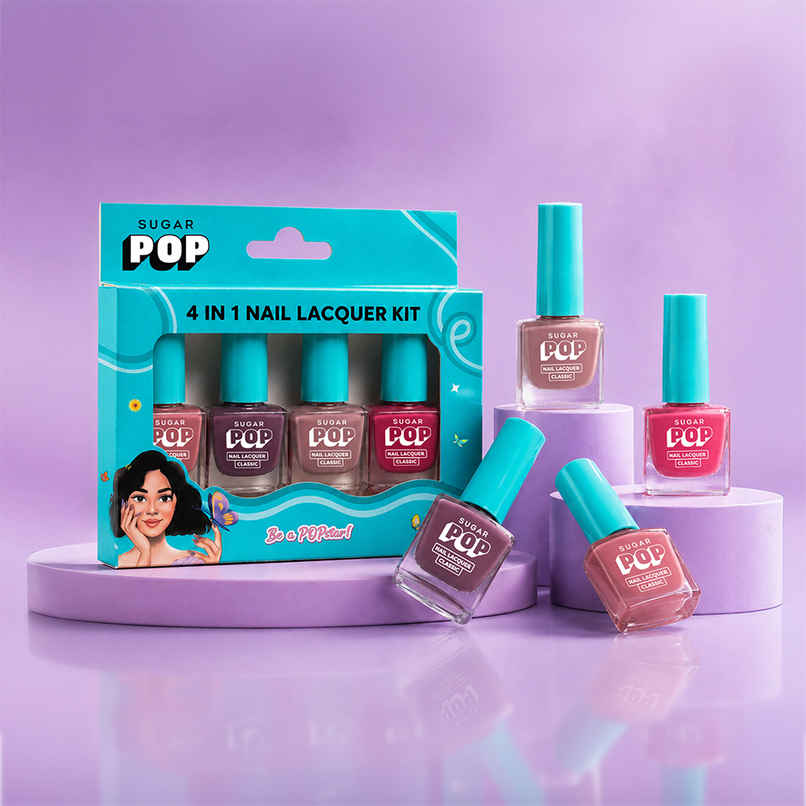 SUGAR POP 4 in 1 Nail Lacquer Kit | 01 Nude Nectar | Long-Lasting Shine SUGAR POP 4 in 1 Nail Lacquer Kit | 01 Nude Nectar | Long-Lasting Shine
