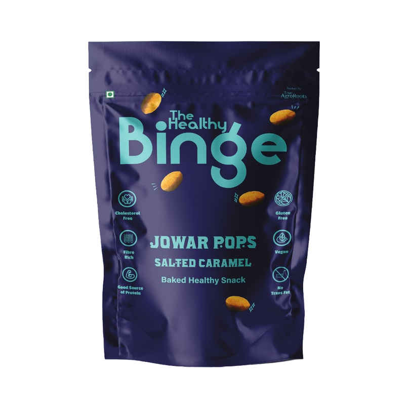The Healthy Binge Baked Jowar Pops Salted Caramel- High Protein & Fibre