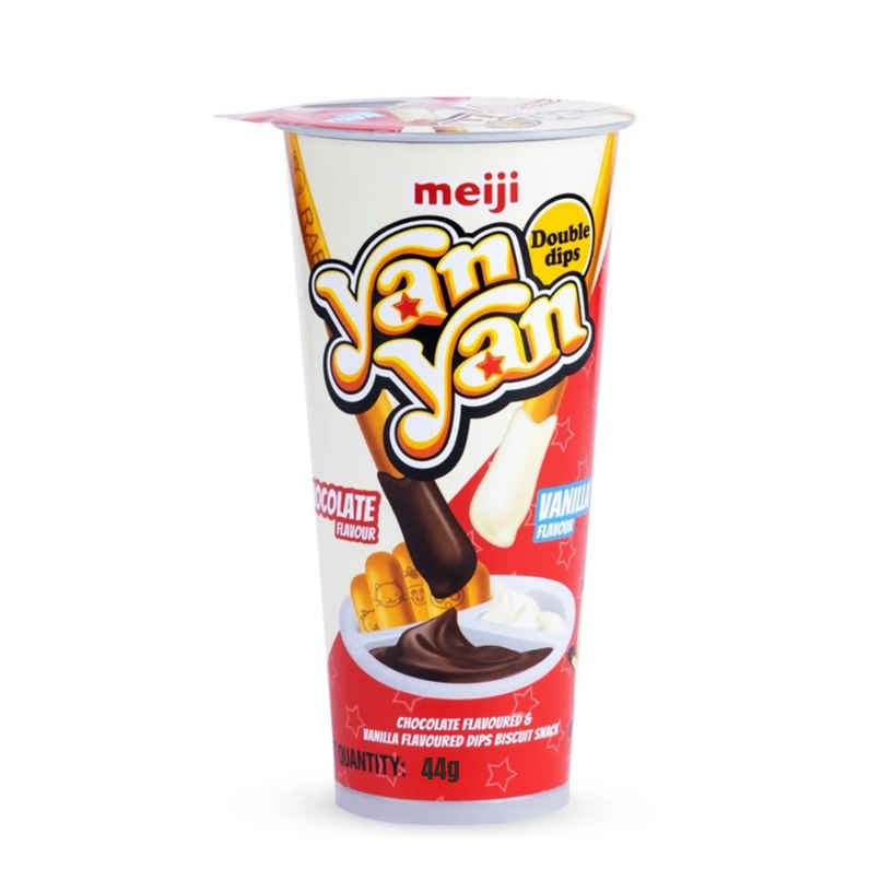 Meiji Yan Yan Double Dip Biscuit Sticks (Chocolate & Vanilla) Meiji Yan Yan Double Dip Biscuit Sticks (Chocolate & Vanilla)