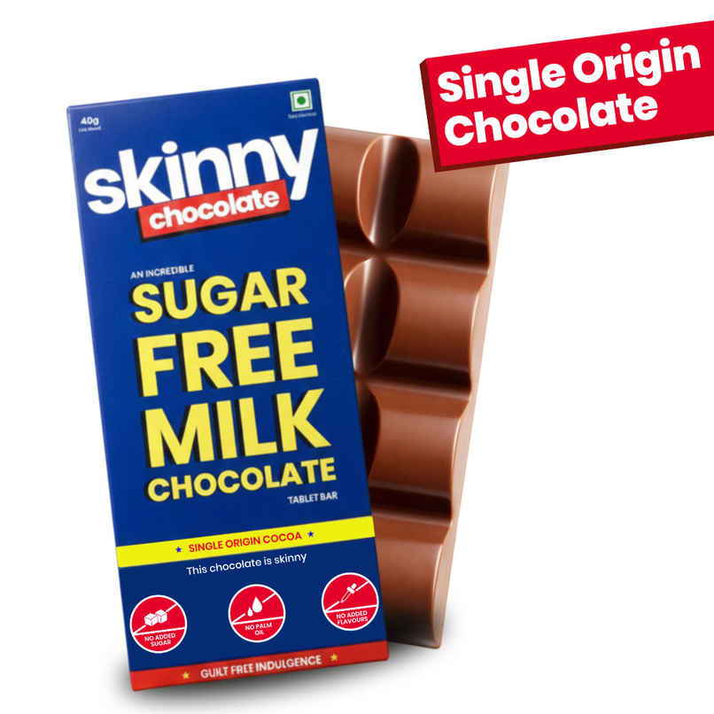 Skinny Sugar Free Milk Chocolate Bar | No Added Sugar | No Palm Oil