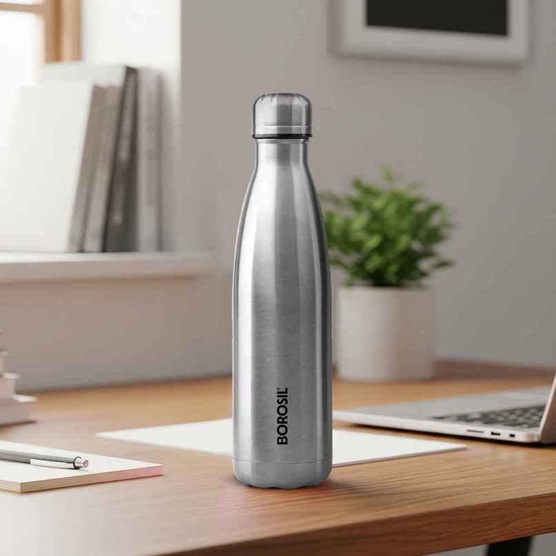 Borosil Bolt Stainless Steel Water Bottle | 750 ml | Double Wall Vacuum Insulated Flask