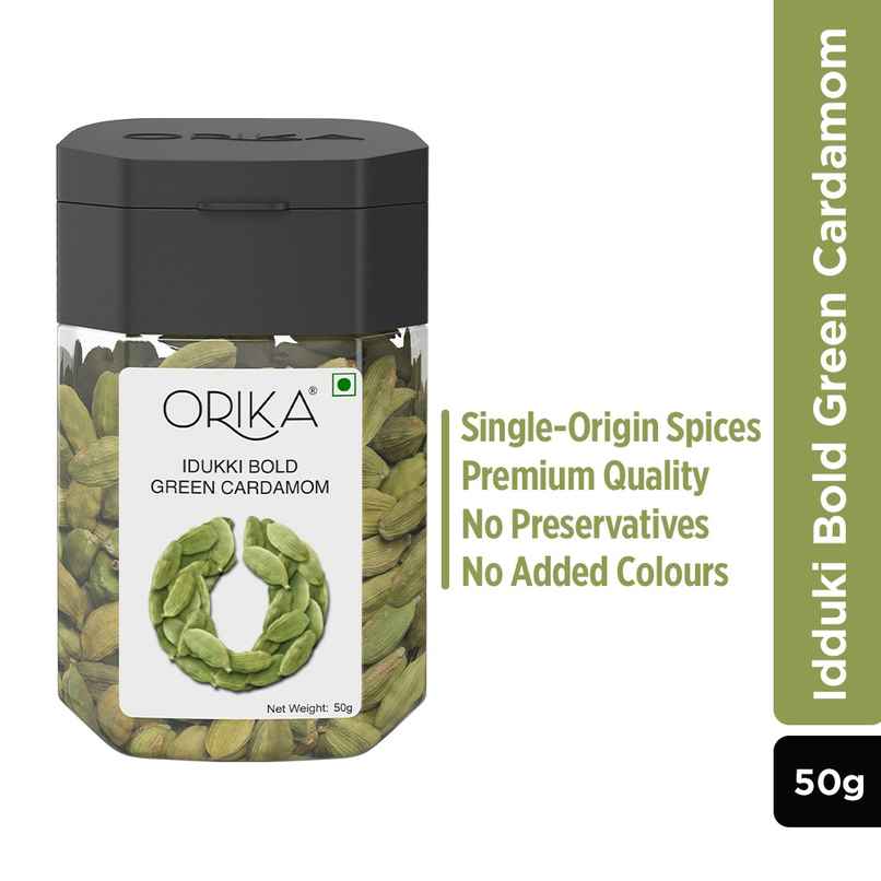 Orika Idukki Bold 8mm Green Cardamom | Hari Elaichi Orika Idukki Bold 8mm Green Cardamom | Hari Elaichi