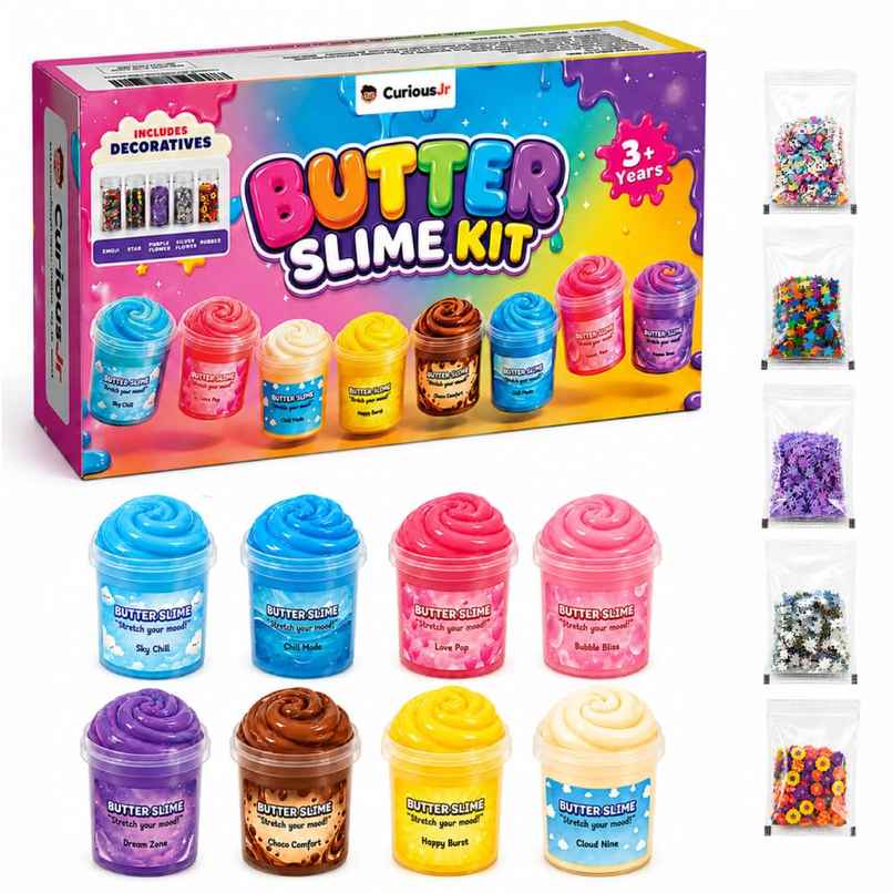 Physics Wallah Scented Mini Butter Slime Kit for Kids with Charms | 3 to 10 Years