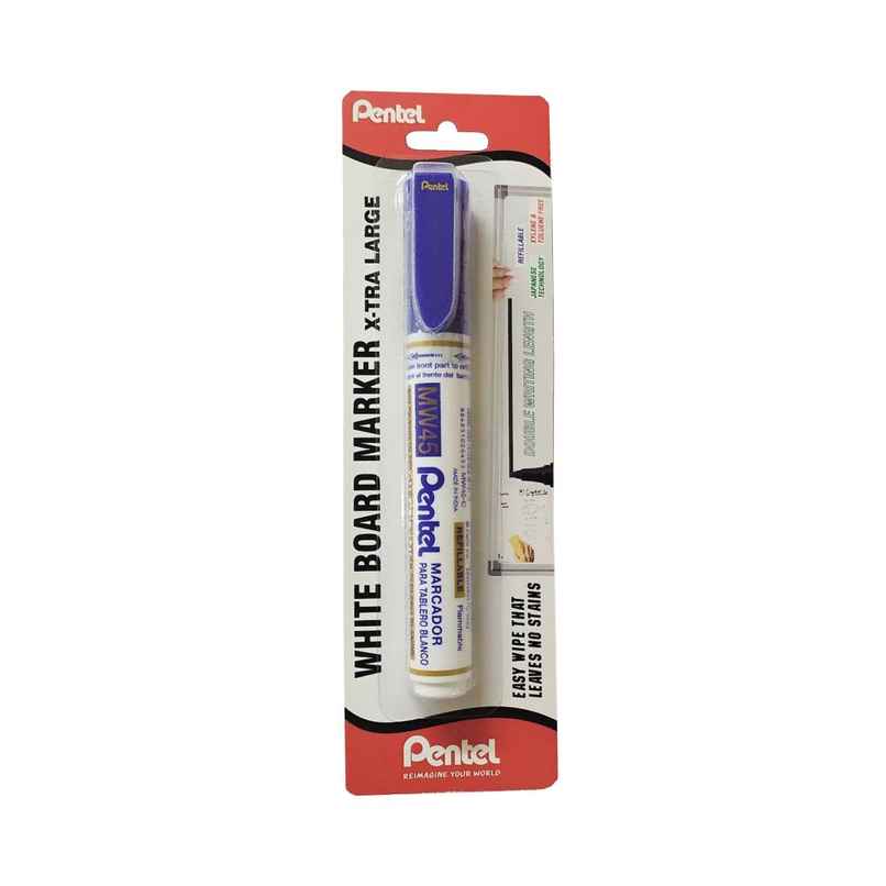 Pentel MW45 White Board Marker Bullet Tip Single Blue Ink