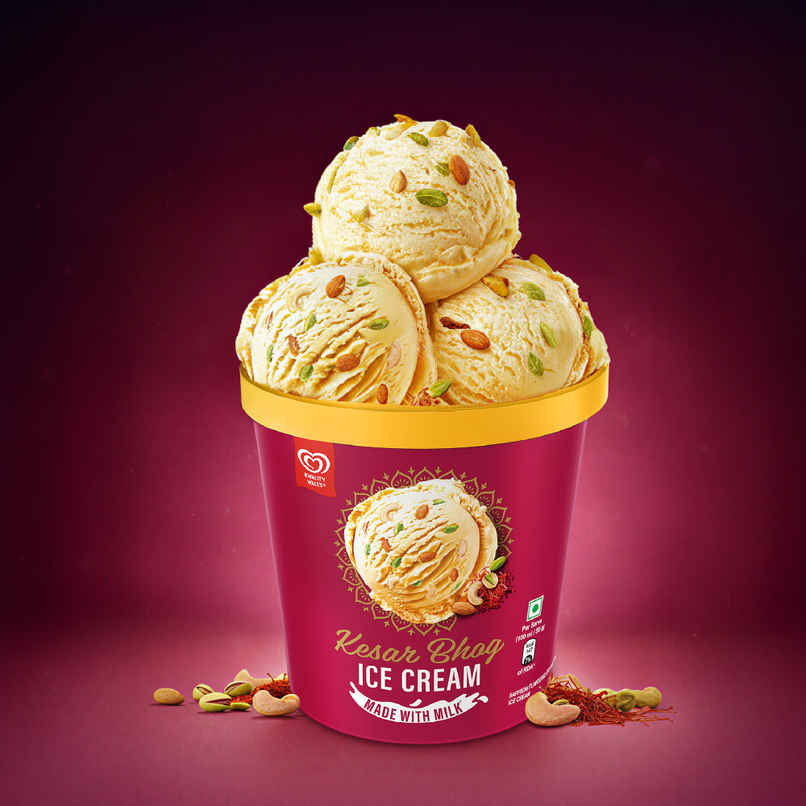 Kwality Wall's Kesar Bhog Ice cream Tub Kwality Wall's Kesar Bhog Ice cream Tub