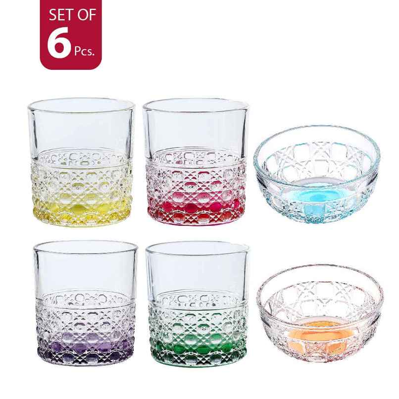 Sanjeev kapoor BAKU COLORED PARTY SET | 4 pcs 330 ml + 2 pcs 300 ml