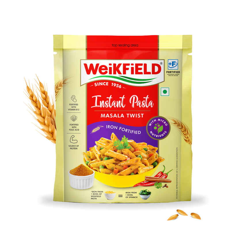 Weikfield Instant Pasta- Masala Twist| Pure Durum Wheat| Rich in Protein