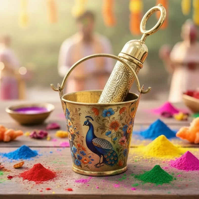 Ladoo Gopal Peacock Holi Pichkari | Diacraft