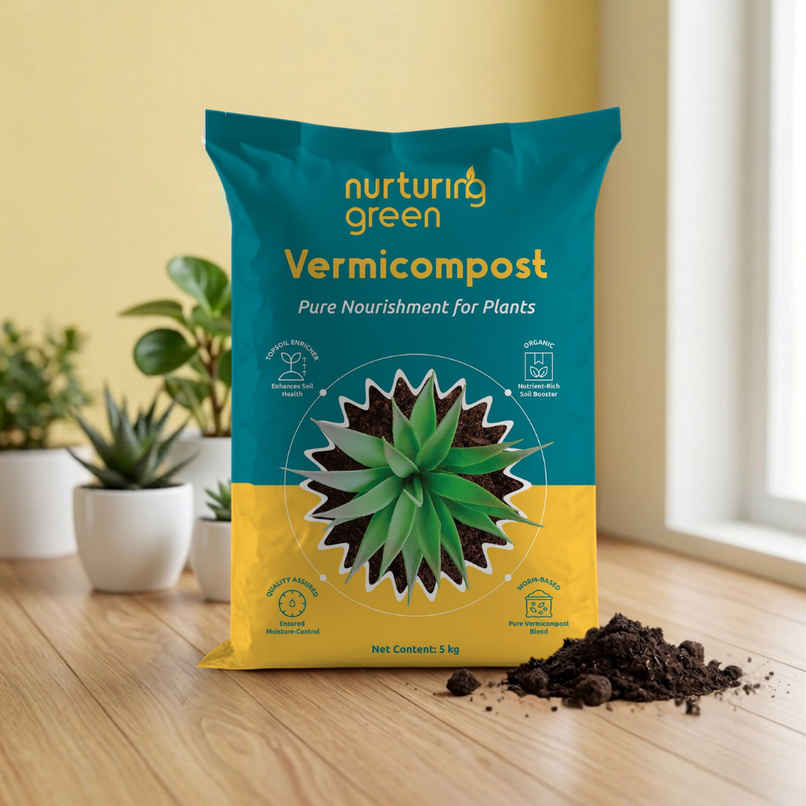 Nurturing Green - Vermicompost | 5kg | Nutrient-Rich Organic Fertilizer | Manure for Plants