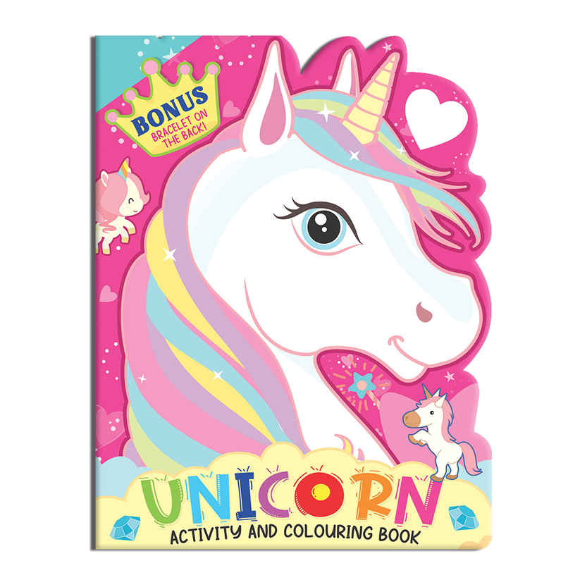 Dreamland Unicorn Activity and Colouring Book Die Cut Shape 48 Pages