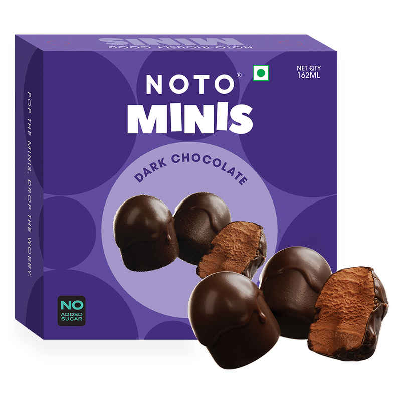 NOTO Dark Chocolate Minis Sugar Free, Guilt Free Ice cream
