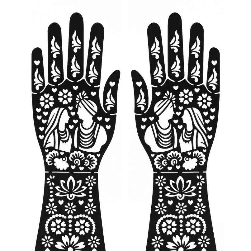 Mehendi Stencil | Floral Pattern | Se7en