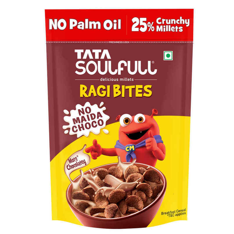 Tata Soulfull Ragi Bites No Maida Choco, Yummy Chocolatey, 7 Grains, Breakfast Cereals Tata Soulfull Ragi Bites No Maida Choco, Yummy Chocolatey, 7 Grains, Breakfast Cereals