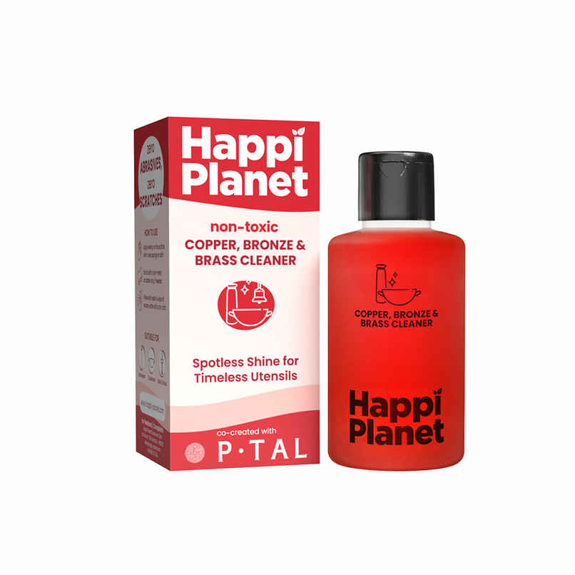 Happi Planet Copper, Bronze & Brass Cleaner Spray | 70 ml | zero Abrasives, zero Scratches
