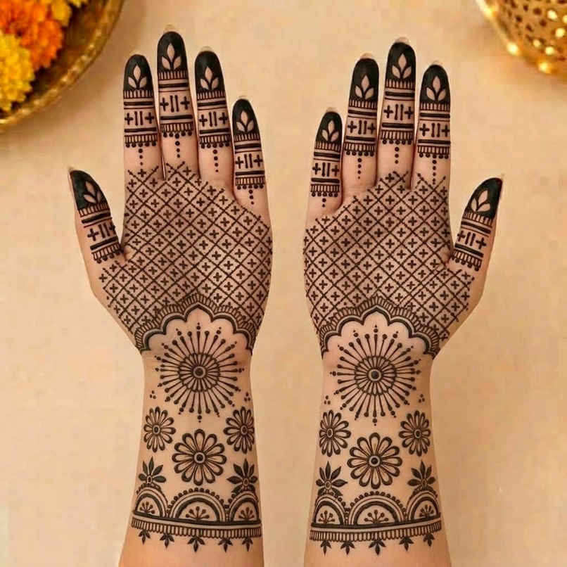 Intricate Patterned Mehendi Hand Stencil | ServDharm