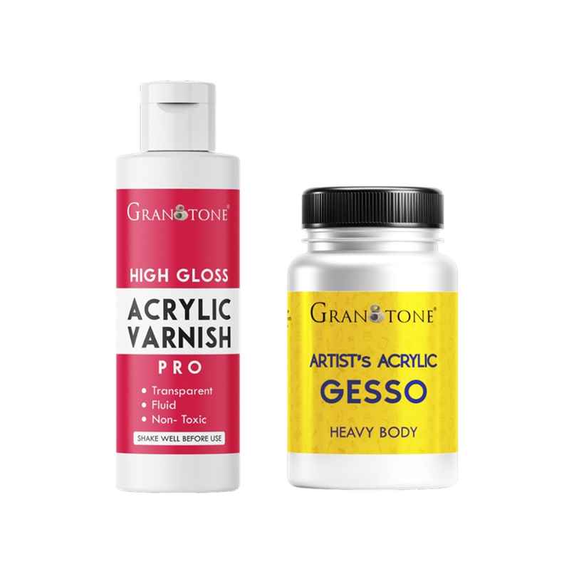 Granotone Acrylic Varnish with Artist's Acrylic Gesso (White, Transparent)