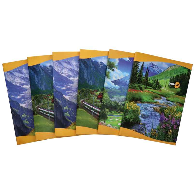 Navneet Youva Soft cover Single Line Notebook | 172 Pages , 17cm x 27cm Long ,Nature