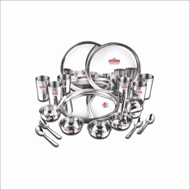 Kitchen Essentials 24 Pcs Stainless Steel Dinner Set (Mirror Finish)