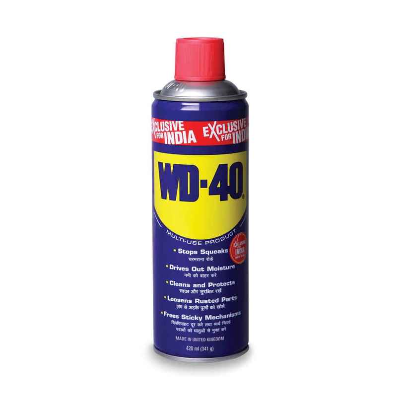 WD 40 Multipurpose Spray 420ml | Removes Rust, Lubricates, Loosens Jammed Parts, Clean Chains