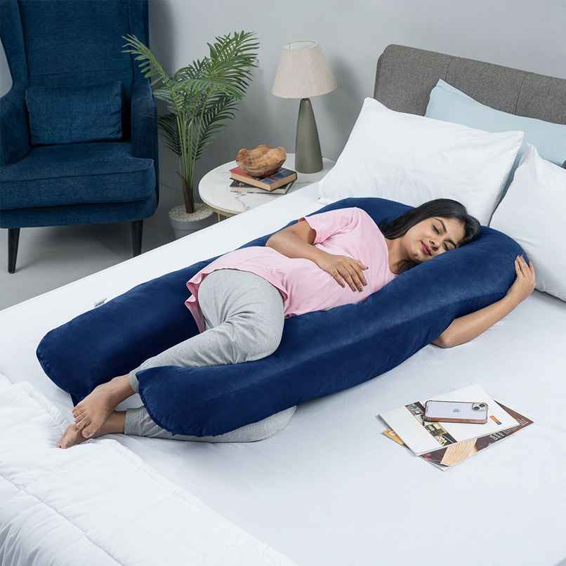 Maternity Pillow for Pregnancy Support | U Shape | Super Soft & Machine Dark Blue