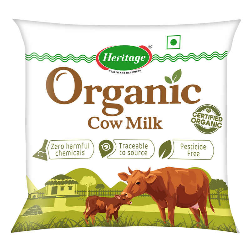 Heritage Organic Cow Fresh Milk  | Pouch