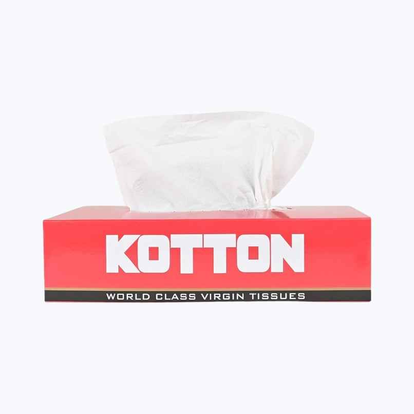 Kotton Facial Tissues Box - 2 Ply - 100% Virgin Pulp-Paper Box - 100 Pulls Kotton Facial Tissues Box - 2 Ply - 100% Virgin Pulp-Paper Box - 100 Pulls