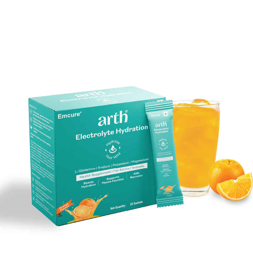 Arth By Emcure Electrolyte for Quick & Daily Hydration | Orange Flavor