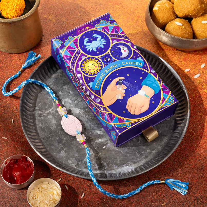 Zodiac Cancer Rakhi for Brother (Phool)