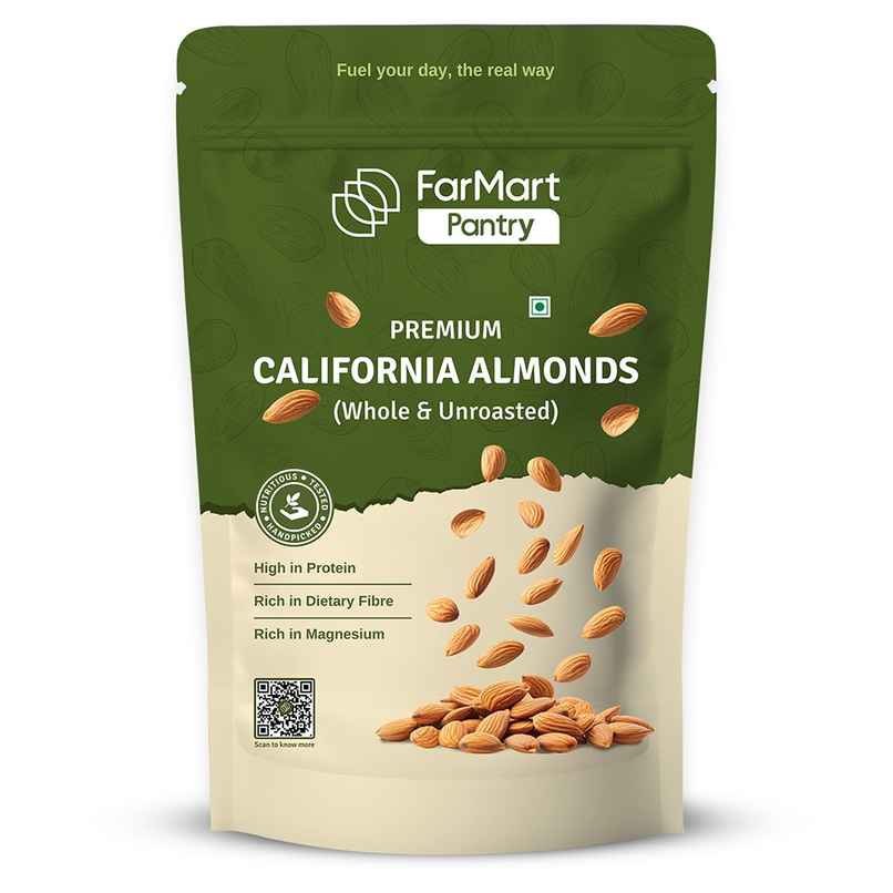 FarMart Pantry Pure California Almonds/ Whole Premium Quality/ Badam