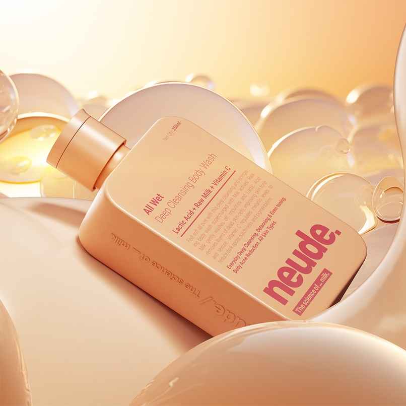 Neude Skin Deep Cleansing, Detanning, Hydrating Milk Body Wash - All Wet