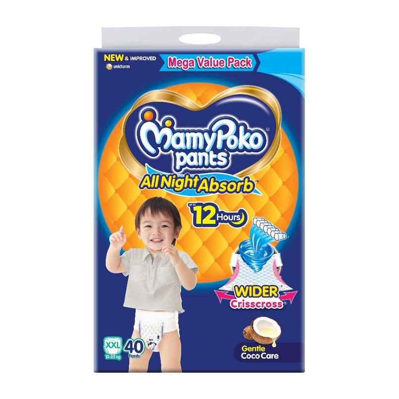 Mamypoko All Night Absorb Pant Style Diaper | 2XL | 40 pcs