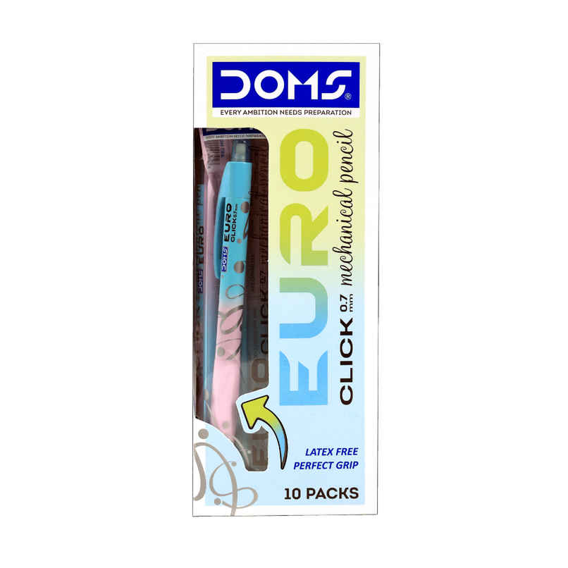 Doms EURO CLICK MECHANICAL PENCIL 0.7 MM PACK OF 10 Doms EURO CLICK MECHANICAL PENCIL 0.7 MM PACK OF 10