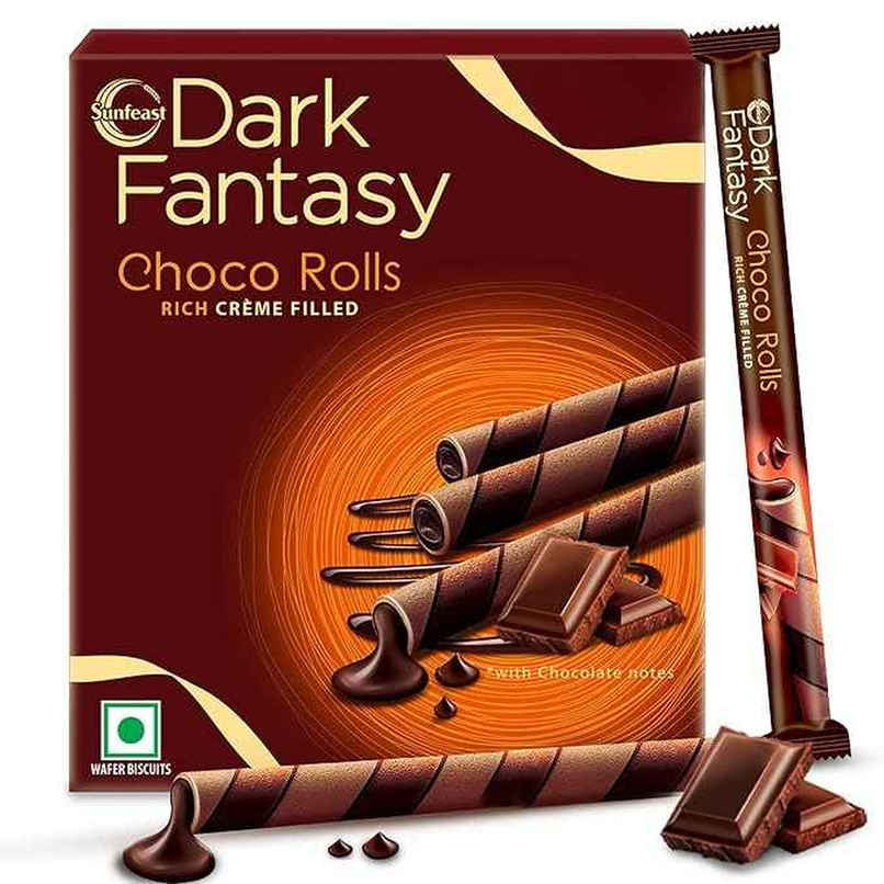 Sunfeast Dark Fantasy Choco Rolls | Crunchy Wafer Rolls