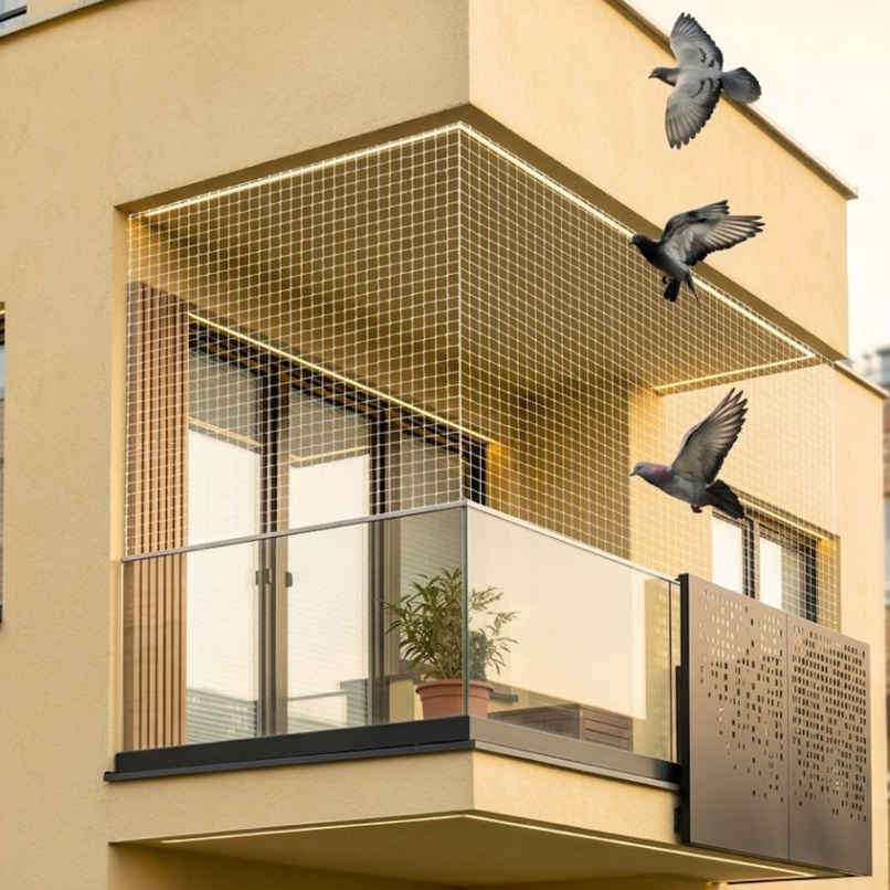 Nurturing Green Anti Bird Net | White Mesh Pigeon Net | Protection for Home, Balcony - 8 x 10 ft