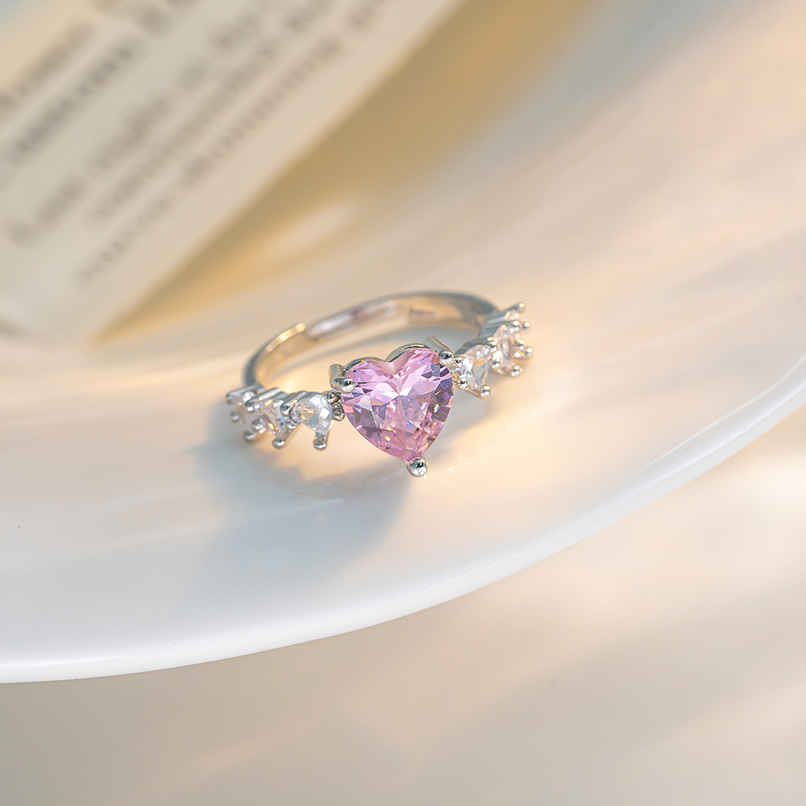 Beautynx Pink Heart Radiance Ring | Silver | BNX-RNG-0024