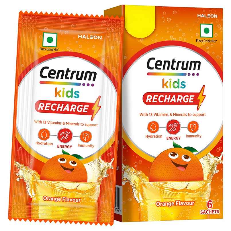 Centrum Kids Recharge - Fizzy Drink Mix with Vitamin C, Zinc & More - Pack of 6 Sachets Centrum Kids Recharge - Fizzy Drink Mix with Vitamin C, Zinc & More - Pack of 6 Sachets