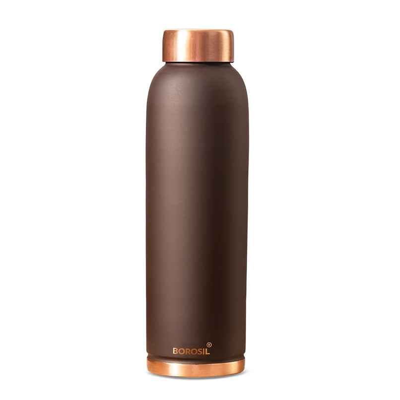 Borosil Copper Colour Copper Bottle 100% Pure | Brown | 1 L