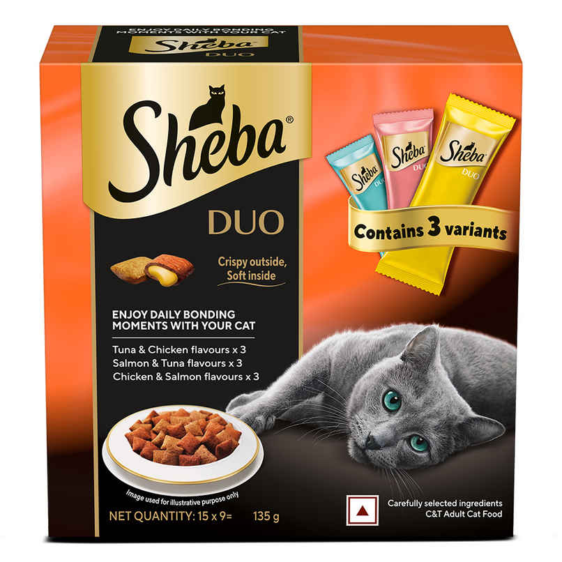 Sheba Duo Adult Cat Treats | Crispy Outside Soft Inside Sheba Duo Adult Cat Treats | Crispy Outside Soft Inside