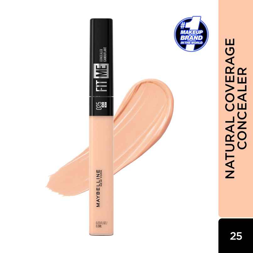 Maybelline New York Fit Me Concealer, Oil-free Liquid Concealer for Oily & Dry Skin, 25 Medium