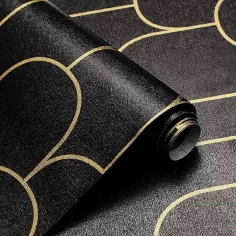 Wollzo Geometric Scallop Black Wallpaper Self Adhesive Peel and Stick Wall Decor 45 x 500 cm Wollzo Geometric Scallop Black Wallpaper Self Adhesive Peel and Stick Wall Decor 45 x 500 cm