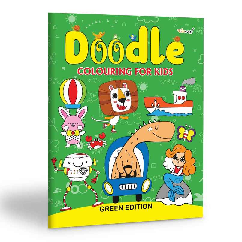Doodle Colouring for Kids - Green Edition - Kids Coloring Book Fun | Coloring for Little Learners